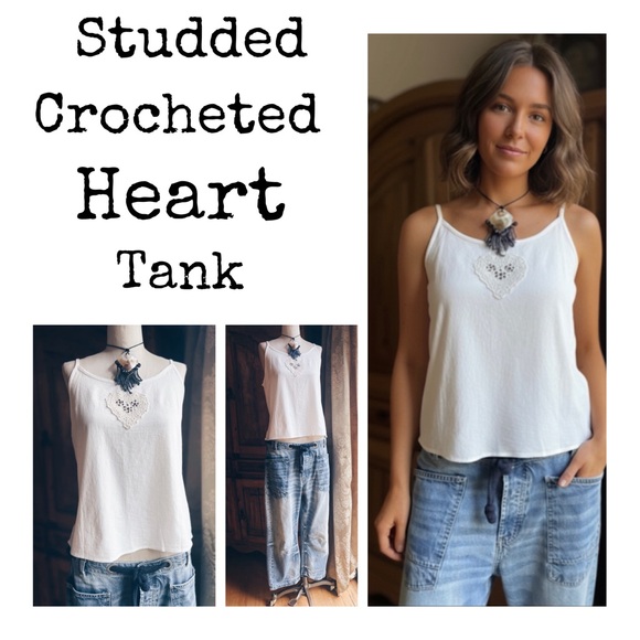 ARTISAN Tops - Tank Studded Heart
